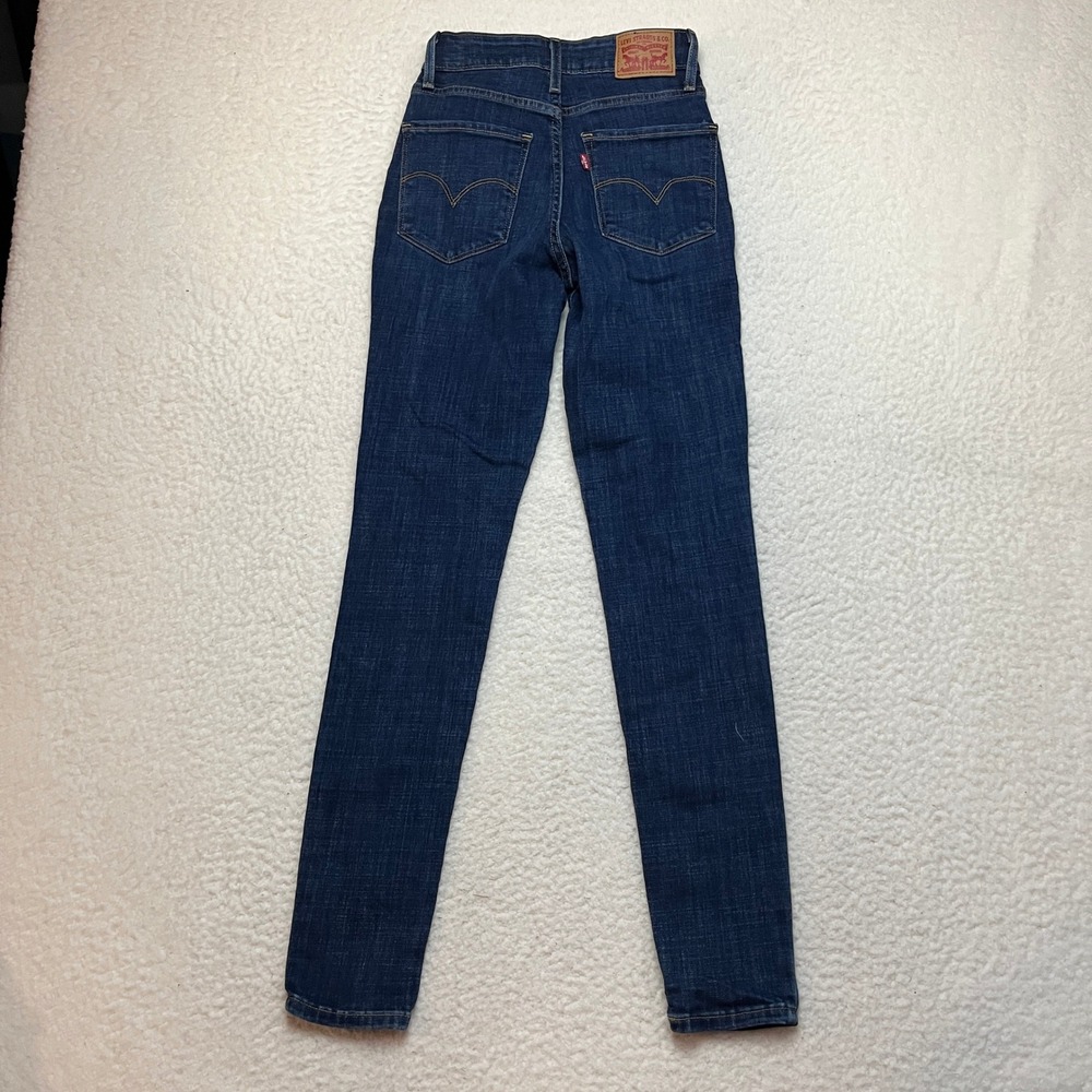 Levi Strauss Jeans Womens 24 Blue 721 High Rise Skinny Dark Wash Stretch Denim - Picture 9 of 11